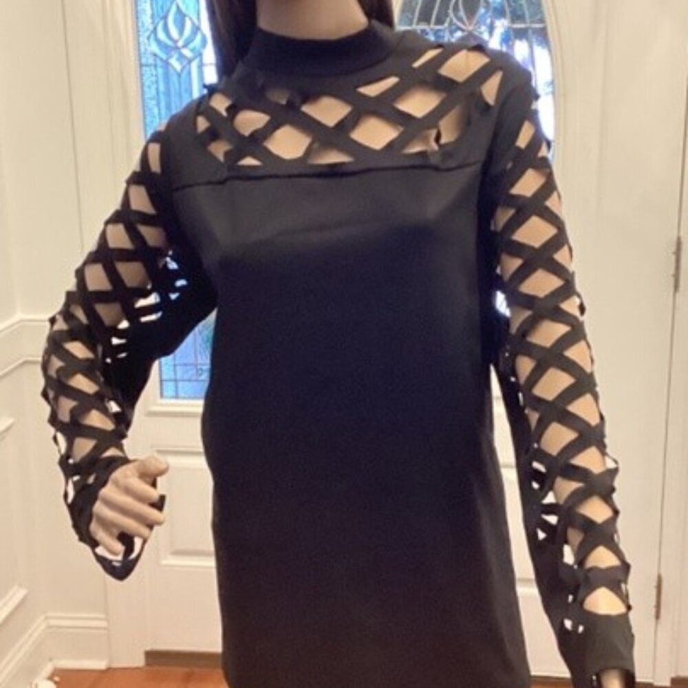 Plus Size Hollow Out Long Sleeve Top (Size-4XL-3XL-2XL-1XL). CL